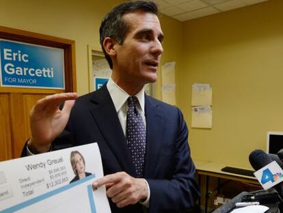 Garcetti, durante la campaña.