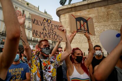 Manifestación contra la homofobia el pasado 11 de julio en la Puerta del Sol, en Madrid.