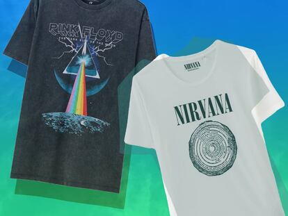 Camisetas dedicadas a Pink Floyd (Pull&Bear) y Nirvana (IKKS).