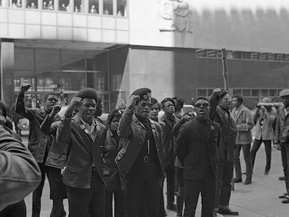 Manifestación de Panteras Negras en Nueva York, el 11 de abril de 1969.