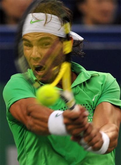 Rafael Nadal, durante la final perdida ayer contra Nikolay Davydenko.
