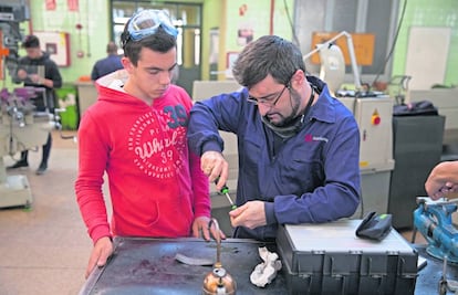 Alumnado del área de FP del colegio Salesianos Atocha, en Madrid.