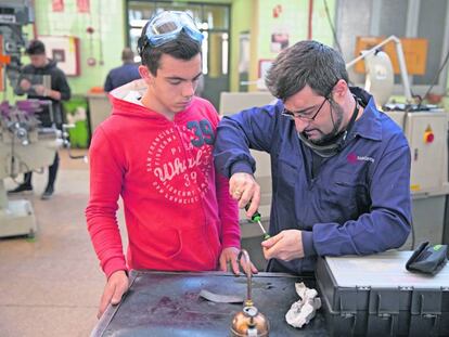 Alumnado del área de FP del colegio Salesianos  Atocha, en Madrid.