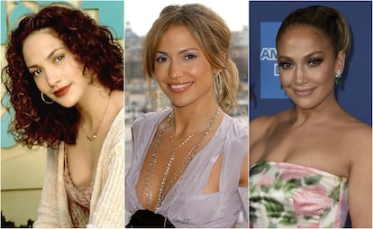 Jennifer Lopez, en 1994, 2003 y 2020.