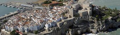 Vista aérea del castillo de Peñíscola.