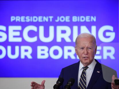 Joe Biden durante una conferencia de prensa de migración en la Casa Blanca en Washington, en junio de 2024