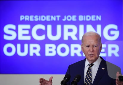 Joe Biden durante una conferencia de prensa de migración en la Casa Blanca en Washington, en junio de 2024