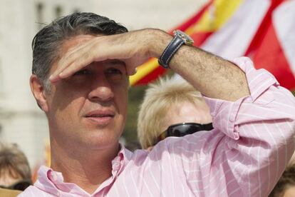 Xavier Garc&iacute;a Albiol durante la marcha del 12-O en Barcelona.