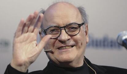 Joaquín Salvador Lavado, Quino, el 'padre' de la popular Mafalda, en la inauguración de la Feria del Libro de Buenos Aires.