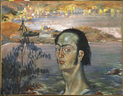 SALVADOR DALÍ. Autoportrait au cou de Raphaël , vers 1921. Huile sur toile - 40,5 x 53 cm. Fundació Gala-Salvador Dalí, Figueres. © Salvador Dalí, Fundació Gala-Salvador Dalí / Adagp, Figueres, Paris, 2012