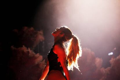 Jennifer López durante el concierto en Miami.