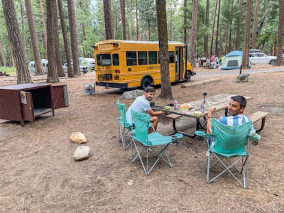 En el 'camping' del parque nacional de Yosemite.