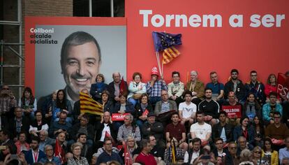 El PSC celebró su último gran acto de campaña de las municipales en la Fabra i Coats.