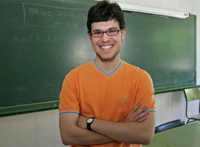 Diego Ramos, el alumno con la mejor nota de Selectividad de la Comunidad de Madrid, en su instituto.