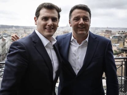 Albert Rivera con Mateo Renzi, este martes en Roma.