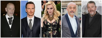 Los actores John Malkovich, Michael Fassbender, la cantante Madonna, y los diseñadores Christian Louboutin y Philippe Stark.