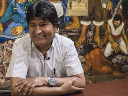 Evo Morales na sede da Prefeitura da Cidade de México, nesta quarta-feira.