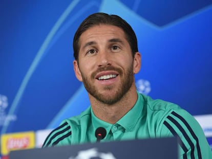 Sergio Ramos em entrevista coletiva antes da partida pela Champions.