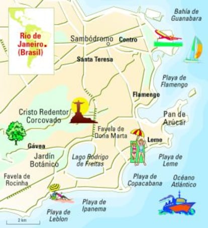 Mapa de Río de Janeiro (Brasil).