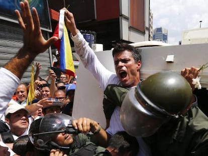 Imagem de Leopoldo López durante sua detenção, em 2019.