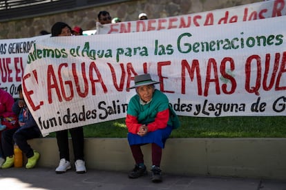 Una mujer en una protesta por la extracción de litio en territorios de comunidades indígenas, en San Salvador Jujuy, en abril de 2023.