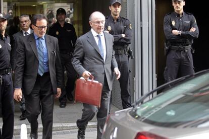 Rodrigo Rato tras comparecer ante el juez del caso Bankia