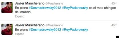 &#039;Tuits&#039; manipulados de Javier Mascherano.