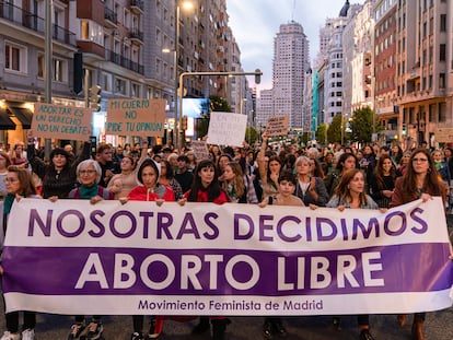 Manifestación feminista a favor del aborto en Madrid, el pasado 28 de septiembre.