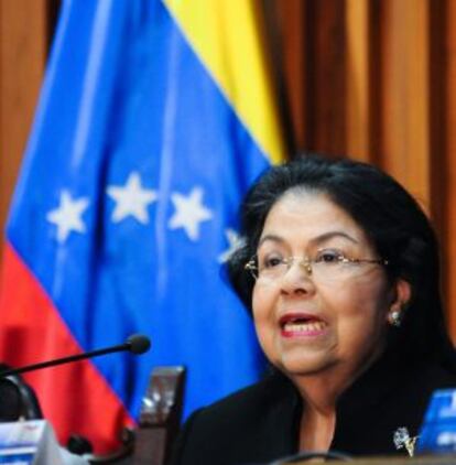 La presidenta del Supremo, Luisa Estella Morales, anuncia su decisión.