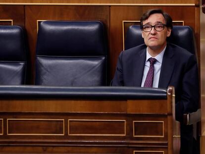 Salvador Illa, ministro de Sanidad, en el Congreso de los Diputados.