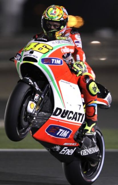 Rossi, durante el Gram Premio de Catar.