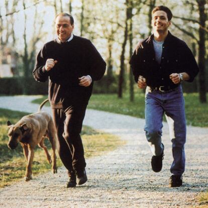 Silvio Berlusconi, con su hijo Pier Silvio.