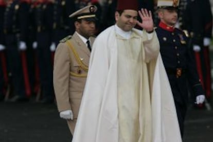 El príncipe Mulay Rachid de Marruecos, durante su asistencia a la boda de los Reyes de España.