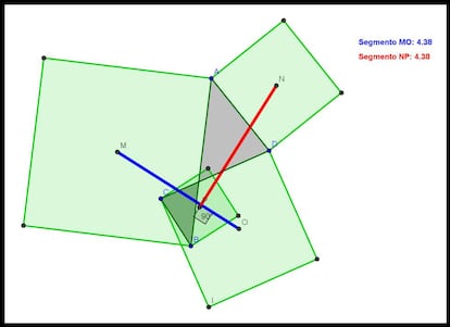 Teorema de Van Aubel para un cuadriláteero no convexo con cortes entre sus lados
