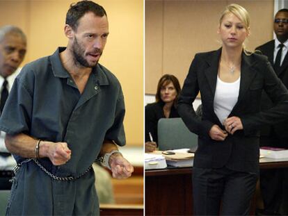 Anna Kournikova, a la derecha, durante la vista celebrada en Miami contra William Lepeska, a la izquierda.