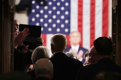 U.S. President Joe Biden (C) arrives to deliver his State of the Union address at a joint meeting of Congress in the House Chamber of the US Capitol on February 7, 2023 in Washington, DC.