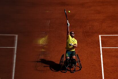 El australiano Ben Weekes durante su entreno en el estadio Roland Garros el pasado domingo en París, Francia. 