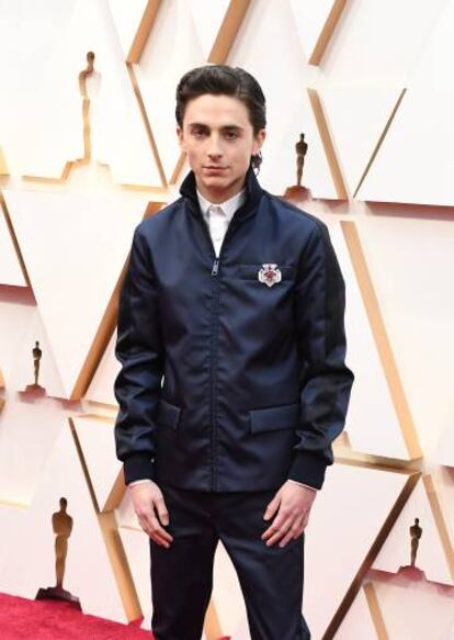 Timothée Chalamet decidió arriesgar con su estilismo huyendo del esmoquin negro.