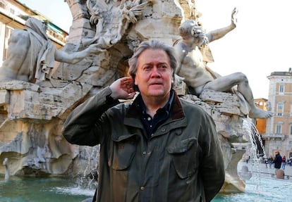 Steve Bannon, em Roma o passado março.