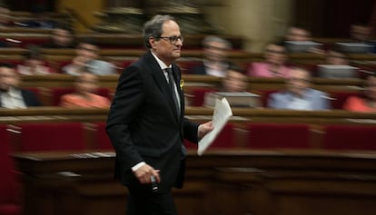 Quim Torra, en el Parlament.