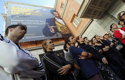 Los bailarines del Ballet Nacional de España, el pasado 18 de junio, en una rueda de prensa para explicar las razones de su protesta.