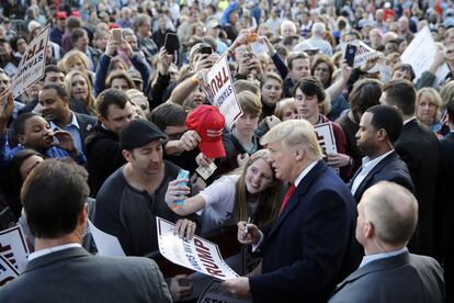 Trump en un acto electoral en Carolina del Sur.