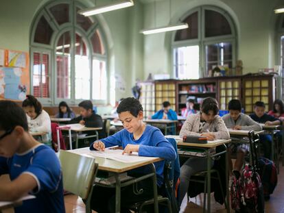 04/05/2016 - Barcelona - Escuela Primaria Ramon Llull. Pruebas de competencias basicas. Foto: Massimiliano Minocri