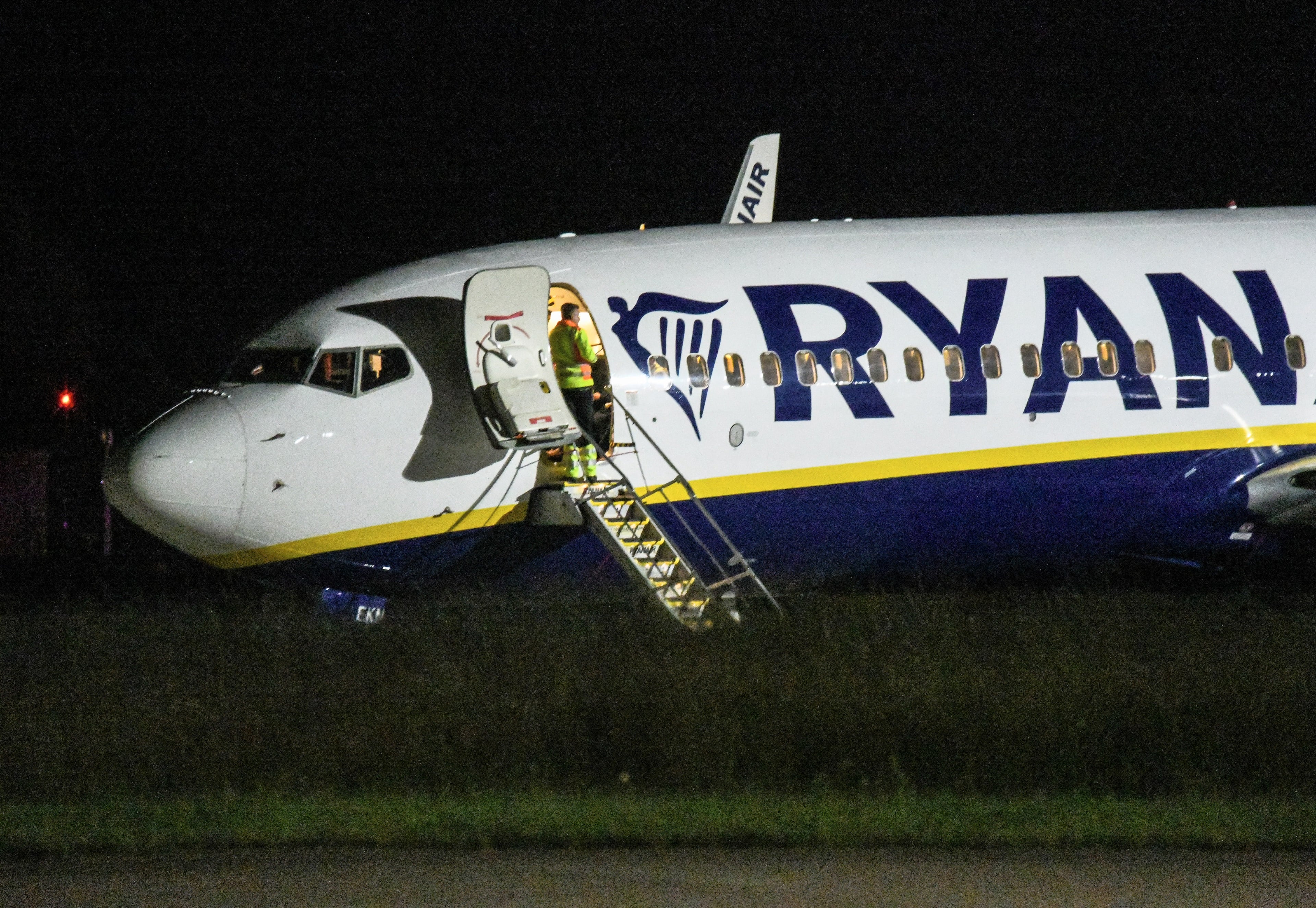Un avión de pasajeros de Ryanair.