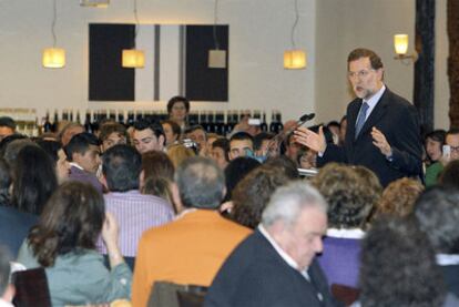 Mariano Rajoy, en un acto público al que asistió ayer en Bolaños de Calatrava (Ciudad Real).