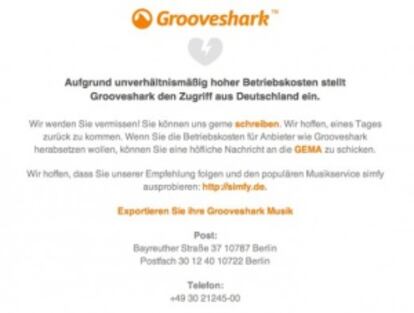 Grooveshark anuncia su cierre en Alemania