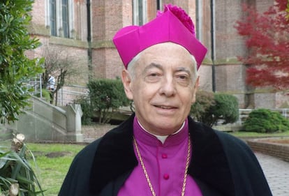 Monse&ntilde;or H&eacute;ctor Aguer tras el Tedeum del 25 de mayo en La Plata.