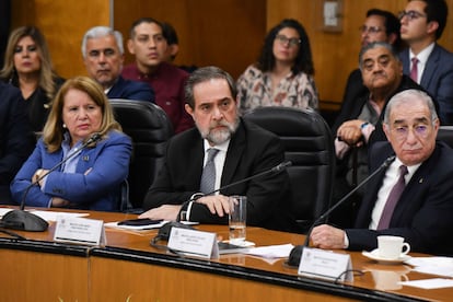 Los ministros Loretta Ortiz, Jorge Pardo y Alberto Pérez Dayán, este 27 de junio.