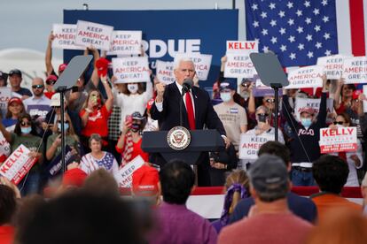 El vicepresidente de Estados Unidos, Mike Pence, este viernes en Savannah, Georgia (EE UU).