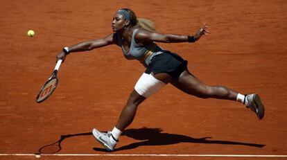 Serena Williams sdurante le partido contra Carla Suarez.